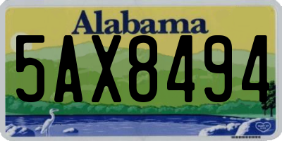 AL license plate 5AX8494