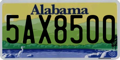 AL license plate 5AX8500