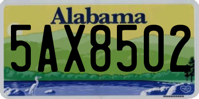 AL license plate 5AX8502