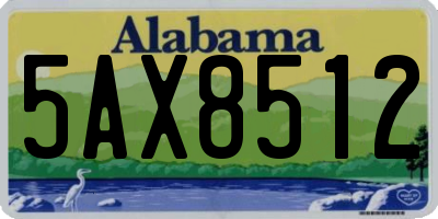 AL license plate 5AX8512