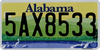 AL license plate 5AX8533