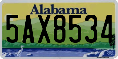AL license plate 5AX8534