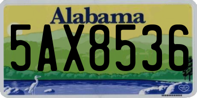 AL license plate 5AX8536