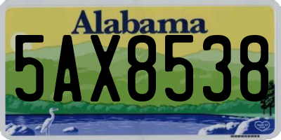 AL license plate 5AX8538