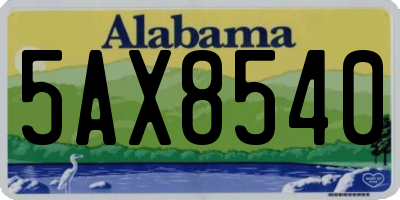 AL license plate 5AX8540