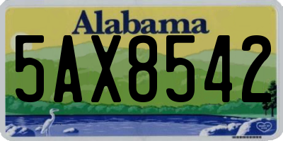 AL license plate 5AX8542