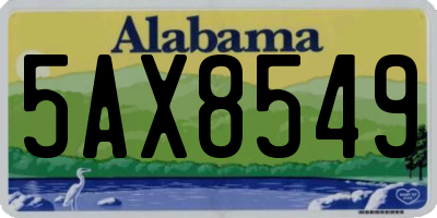 AL license plate 5AX8549