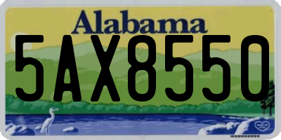 AL license plate 5AX8550