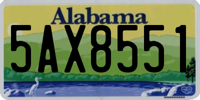 AL license plate 5AX8551