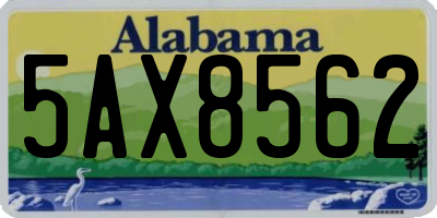 AL license plate 5AX8562