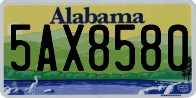 AL license plate 5AX8580