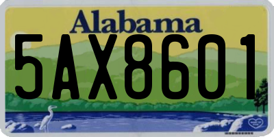 AL license plate 5AX8601