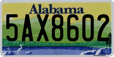 AL license plate 5AX8602