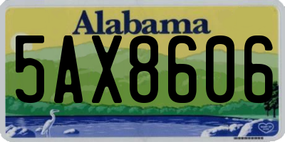 AL license plate 5AX8606