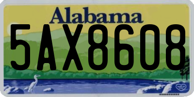 AL license plate 5AX8608
