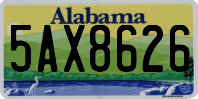 AL license plate 5AX8626