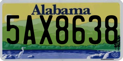 AL license plate 5AX8638