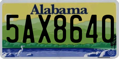 AL license plate 5AX8640