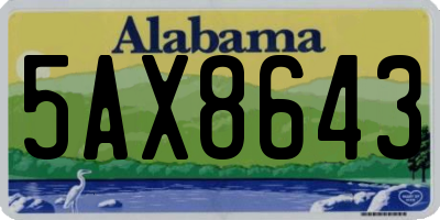 AL license plate 5AX8643