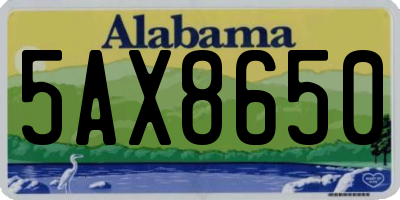 AL license plate 5AX8650