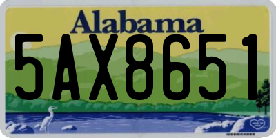 AL license plate 5AX8651