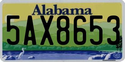 AL license plate 5AX8653