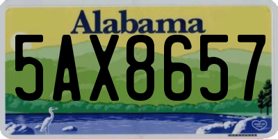 AL license plate 5AX8657