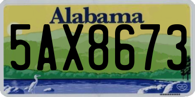 AL license plate 5AX8673