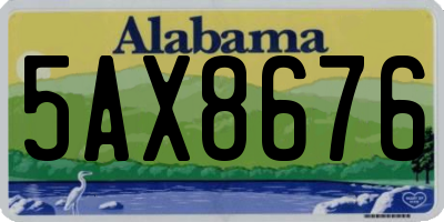 AL license plate 5AX8676