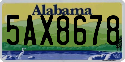 AL license plate 5AX8678