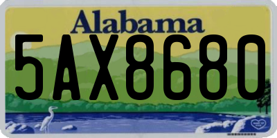 AL license plate 5AX8680