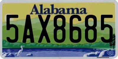 AL license plate 5AX8685
