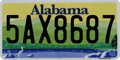 AL license plate 5AX8687