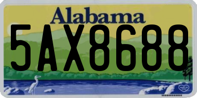 AL license plate 5AX8688