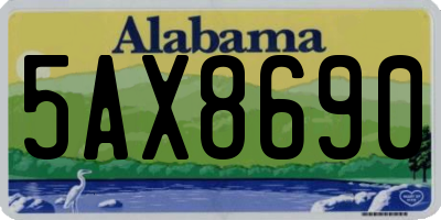 AL license plate 5AX8690