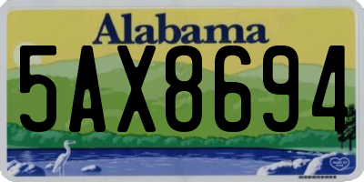 AL license plate 5AX8694