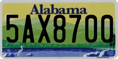 AL license plate 5AX8700
