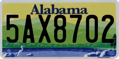 AL license plate 5AX8702