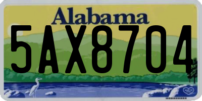 AL license plate 5AX8704