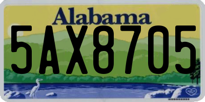 AL license plate 5AX8705
