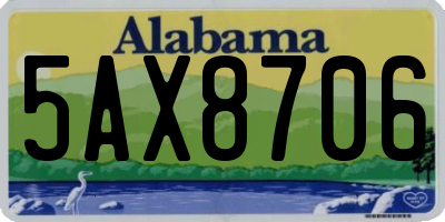 AL license plate 5AX8706