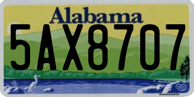 AL license plate 5AX8707