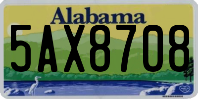 AL license plate 5AX8708