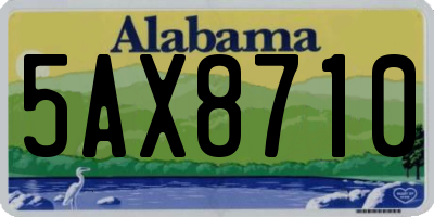 AL license plate 5AX8710