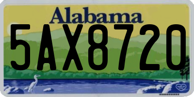 AL license plate 5AX8720