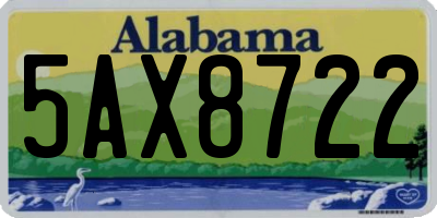 AL license plate 5AX8722