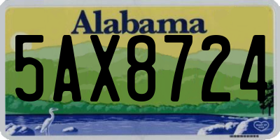 AL license plate 5AX8724