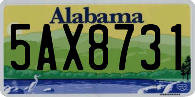 AL license plate 5AX8731