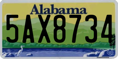 AL license plate 5AX8734