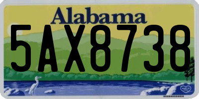 AL license plate 5AX8738